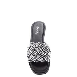 NEW QUPID women's beaded slides in black